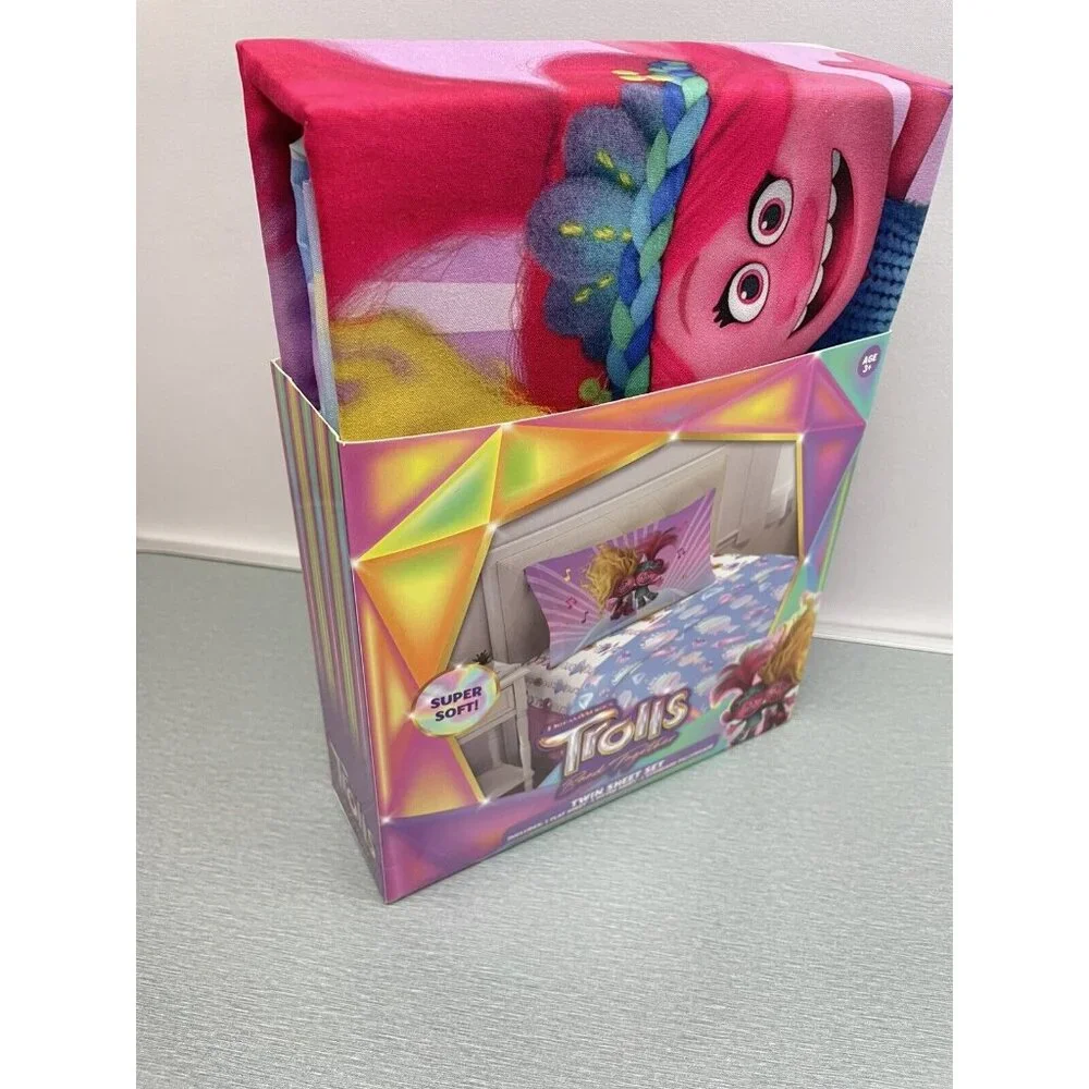 TROLLS  Twin 3 Piece Sheet Set- Band Together in Harmony 3+